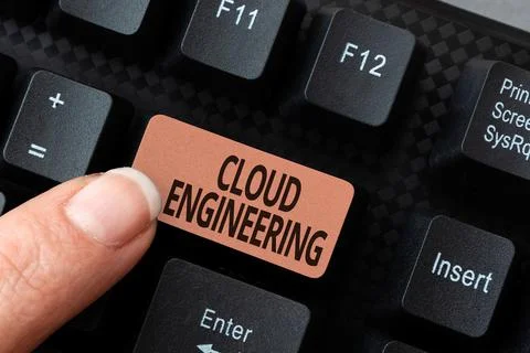 Text sign showing Cloud Engineering. Business showcase application of Stock Photos