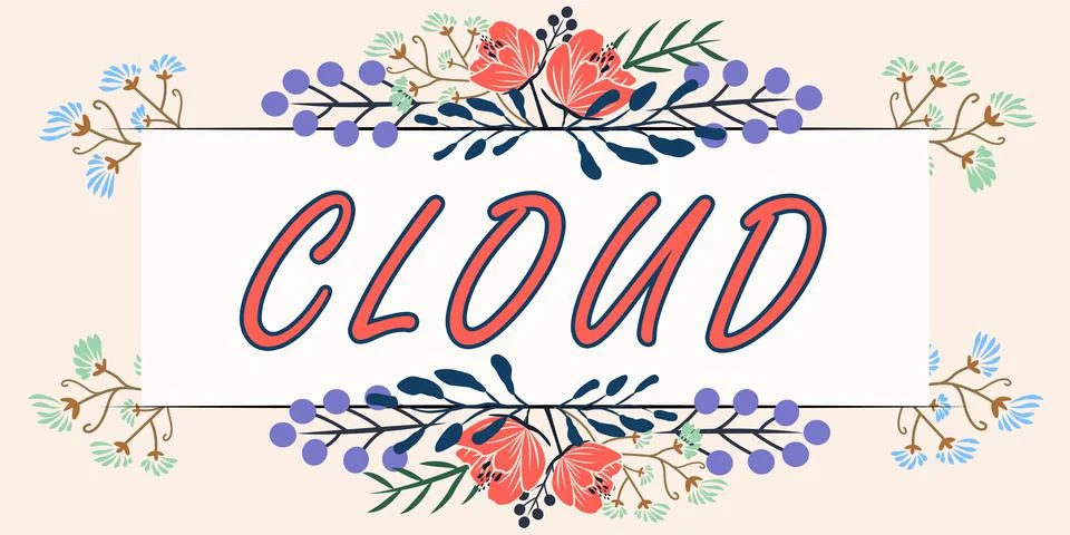 Text sign showing Cloud. Internet Concept running workloads remotely over Stock Illustration