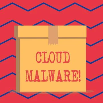 Text sign showing Cloud Malware. Conceptual photo malicious software file or Illustrazione stock