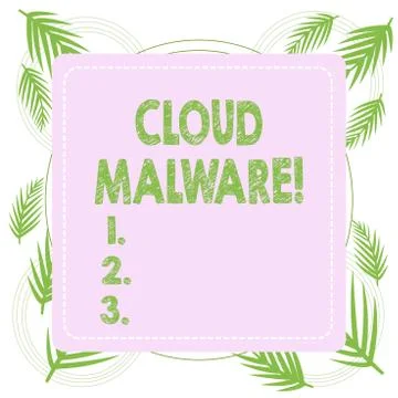 Text sign showing Cloud Malware. Conceptual photo malicious software file or 스톡 일러스트