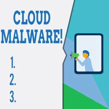 Text sign showing Cloud Malware. Conceptual photo malicious software file or 스톡 일러스트
