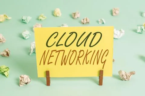 Text sign showing Cloud Networking. Conceptual photo sourcing and utilization of Foto stock