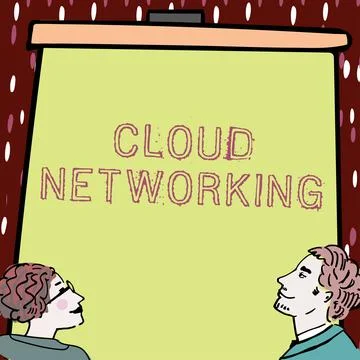 Text sign showing Cloud Networkingis term describing access of networking Stock Illustration