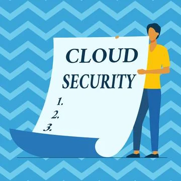 Text sign showing Cloud Security. Business idea Imposing a secured system of 스톡 일러스트