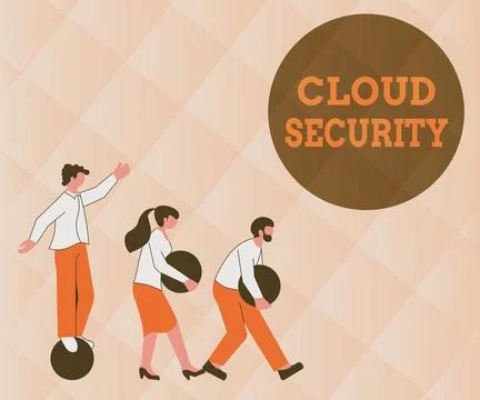 Text sign showing Cloud Security. Business concept Imposing a secured system of Stock Illustration