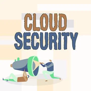 Text sign showing Cloud Security. Business concept Protect the stored Illustrazione stock