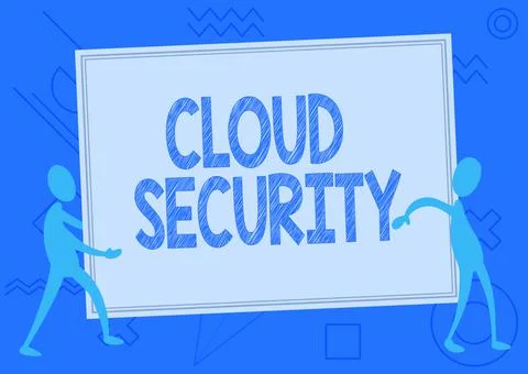 Text sign showing Cloud Security. Business concept Protect the stored Illustrazione stock