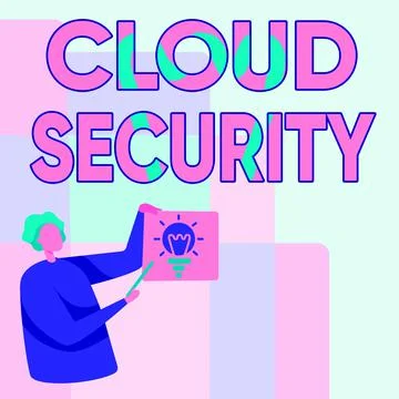 Text sign showing Cloud Security. Business idea Imposing a secured system of 스톡 일러스트