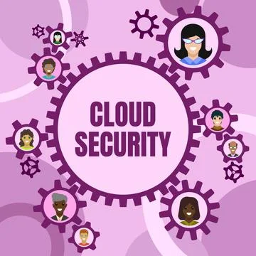 Text sign showing Cloud Security. Word for Protect the stored information safe Stockillustratie