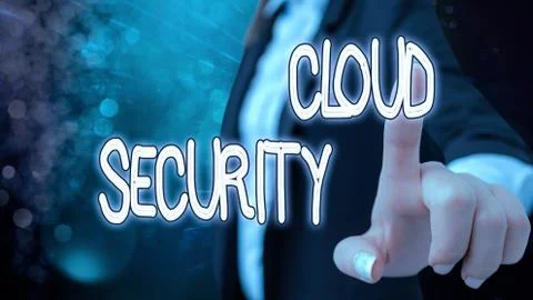 Text sign showing Cloud Security. Conceptual photo protection of data stored Stock Photos