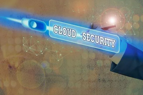 Text sign showing Cloud Security. Conceptual photo protection of data stored Stock Photos