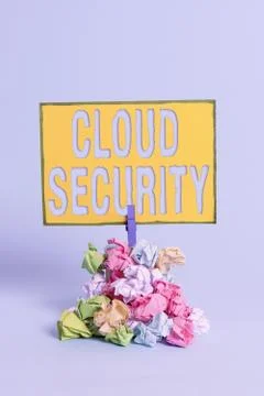Text sign showing Cloud Security. Conceptual photo Imposing a secured system of 库存照片