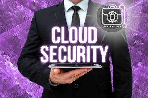 Text sign showing Cloud Security. Concept meaning Protect the stored information 스톡 사진