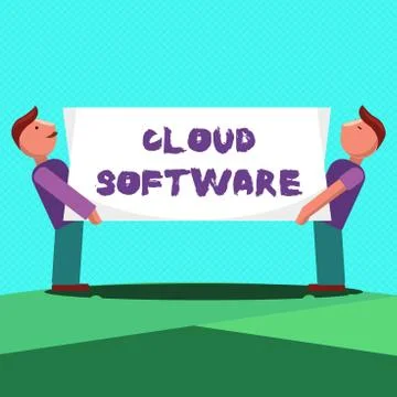 Text sign showing Cloud Software. Conceptual photo Programs used in Storing イラスト素材