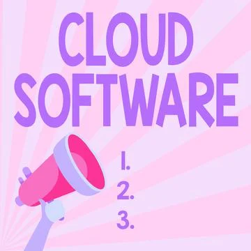 Text sign showing Cloud Software. Internet Concept Programs used in Storing Illustrazione stock