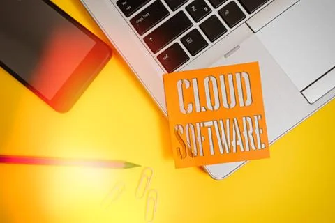 Text sign showing Cloud Software. Conceptual photo Programs used in Storing 库存照片