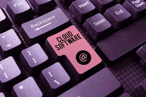 Text sign showing Cloud Software. Concept meaning Programs used in Storing 库存照片