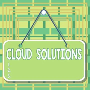 Text sign showing Cloud Solutions. Conceptual photo ondemand services or イラスト素材