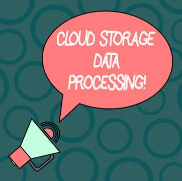 Text sign showing Cloud Storage Data Processing. Conceptual photo Modern online Stock Illustration