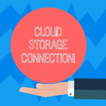 Text sign showing Cloud Storage Connection. Conceptual photo stored data on 스톡 일러스트