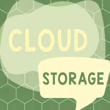Text sign showing Cloud Storage. Concept meaning computing connect devices to Illustrazione stock