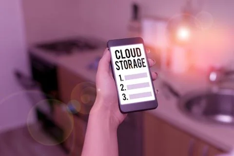 Text sign showing Cloud Storage. Conceptual photo the digital data is stored and Stock Photos