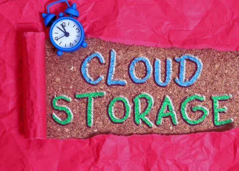 Text sign showing Cloud Storage. Conceptual photo the digital data is stored and Stock Photos
