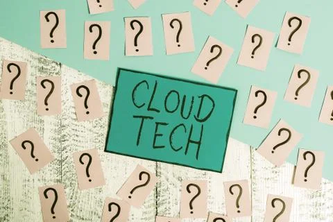 Text sign showing Cloud Tech. Conceptual photo storing and accessing data and Foto stock