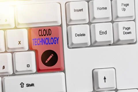 Text sign showing Cloud Technology. Conceptual photo storing and accessing data Foto stock