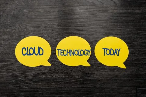 Text sign showing Cloud Technology. Conceptual photo storing and accessing data Foto stock