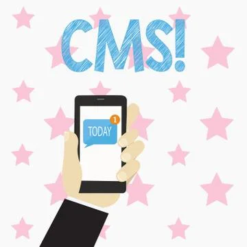 Text sign showing Cms. Conceptual photo Content Management System supports Illustrazione stock