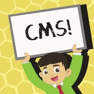 Text sign showing Cms. Conceptual photo Content Management System supports Illustrazione stock