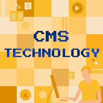 Text sign showing Cms Technology. Business concept programs that are used to Stock Illustration