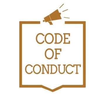 Text sign showing Code Of Conduct. Conceptual photo Ethics rules moral codes 스톡 일러스트