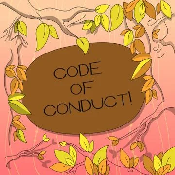 Text sign showing Code Of Conduct. Conceptual photo Ethics rules moral codes Stock-Illustration