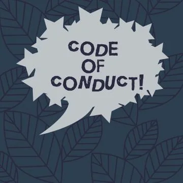 Text sign showing Code Of Conduct. Conceptual photo Ethics rules moral codes Stock Illustration