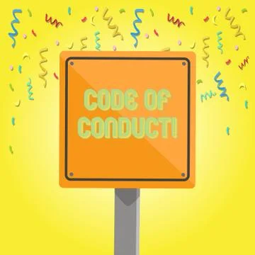 Text sign showing Code Of Conduct. Conceptual photo Follow principles and Stock Illustration