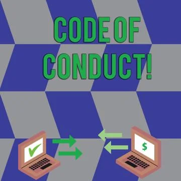 Text sign showing Code Of Conduct. Conceptual photo Follow principles and 스톡 일러스트