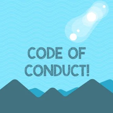 Text sign showing Code Of Conduct. Conceptual photo Follow principles and Stock-Illustration