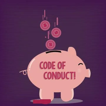Text sign showing Code Of Conduct. Conceptual photo Follow principles and sta Stock-Illustration
