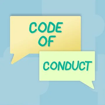 Text sign showing Code Of Conduct. Conceptual photo Ethics rules moral codes Stock Illustration