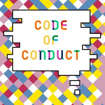 Text sign showing Code Of Conduct. Business concept Ethics rules moral codes Stock-Illustration