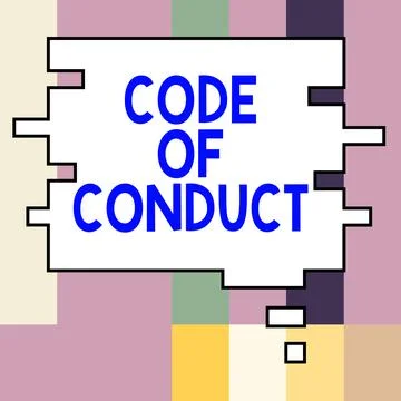 Text sign showing Code Of Conduct. Business approach Ethics rules moral codes Stock Illustration
