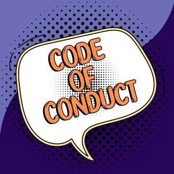 Text sign showing Code Of Conduct. Business showcase Ethics rules moral codes Stock-Illustration