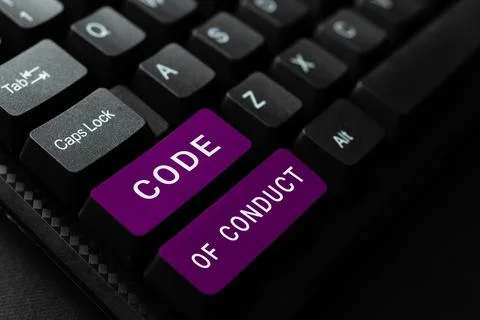 Text sign showing Code Of Conduct. Internet Concept Ethics rules moral codes 写真素材