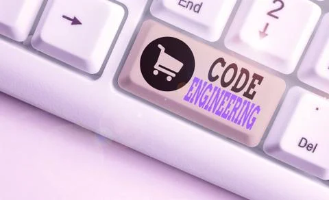 Text sign showing Code Engineering. Conceptual photo application of engineering Stock Photos