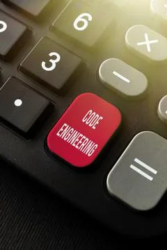 Text sign showing Code Engineering. Word Written on application of engineering Stock Photos