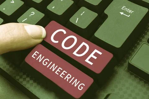 Text sign showing Code Engineering. Word for application of engineering to the Stock Photos