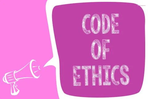 Text sign showing Code Of Ethics. Conceptual photo Moral Rules Ethical Integrity Stock-Illustration