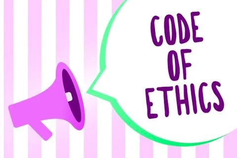 Text sign showing Code Of Ethics. Conceptual photo Moral Rules Ethical Integrity Stock-Illustration